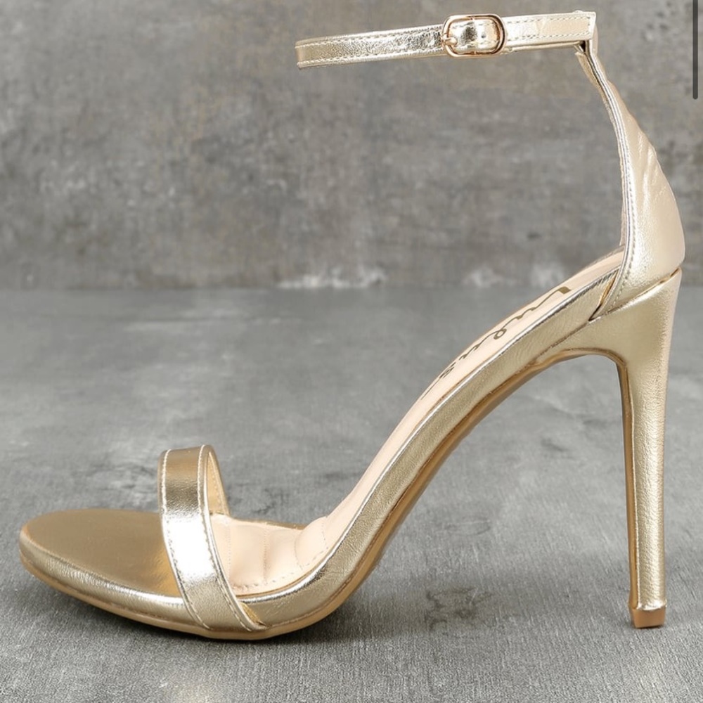 It's Your Moment Gold Ankle Strap Heels